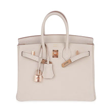 Load image into Gallery viewer, Birkin 25 Bag Craie Togo Leather with Rose Gold Hardware
