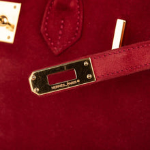 Load image into Gallery viewer, Birkin 25 Doblis Bag Rouge Vif Suede Gold Hardware