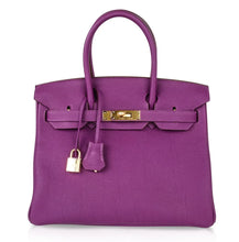 Load image into Gallery viewer, Birkin 30 Bag Anemone Togo Gold Hardware Exotic Purple Beauty