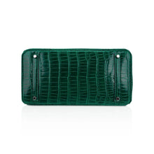 Load image into Gallery viewer, Birkin 35 Bag Emerald Porosus Crocodile with Palladium Hardware