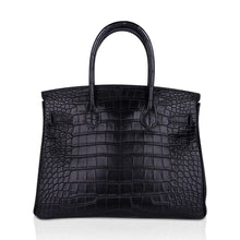 Load image into Gallery viewer, Birkin 30 Matte Alligator Black Bag Gold Hardware