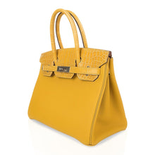 Load image into Gallery viewer, Birkin Touch 30 Bag Jaune Ambre Crocodile / Togo Limited Edition