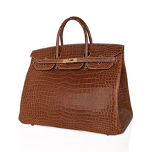 Load image into Gallery viewer, Birkin 40 Bag Rare Fauve Matte Porosus Crocodile Gold Hardware