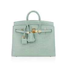 Load image into Gallery viewer, Limited Edition Birkin 20 Sellier Bag Vert D’Eau Matte Alligator with Gold Hardware