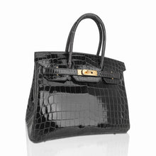 Load image into Gallery viewer, Birkin 30 Bag Graphite Niloticus Crocodile with Gold Hardware