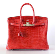 Load image into Gallery viewer, Birkin 35 Bag Porosus Crocodile Bougainvillea Palladium