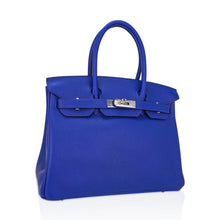 Load image into Gallery viewer, Birkin 30 Bag Blue Electric Novillo Leather with Palladium Hardware