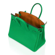 Load image into Gallery viewer, Verso Birkin 25 Bag Bamboo &amp; Caramel Togo Leather with Palladium Hardware