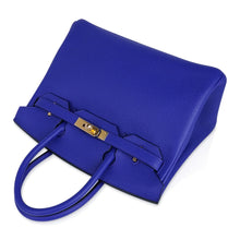 Load image into Gallery viewer, Birkin 30 Bag Blue Electric Clemence Gold Hardware