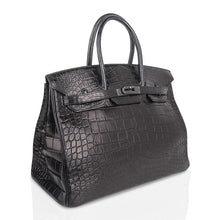 Load image into Gallery viewer, Birkin 35 Bag So Black Limited Edition Matte Black Alligator