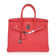 Load image into Gallery viewer, Birkin 35 Bag Rose Jaipur Clemence Leather with Palladium Hardware