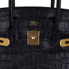 Load image into Gallery viewer, Birkin 30 Matte Alligator Black Bag Gold Hardware