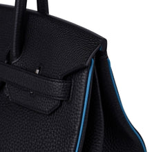Load image into Gallery viewer, Special Order HSS Birkin 35 Bag Black Turquoise Togo Leather with Brushed Palladium Hardware