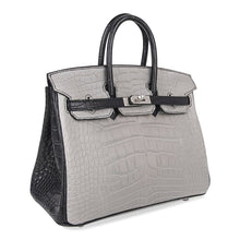 Load image into Gallery viewer, Birkin 25 HSS Bag Gris Perle / Black Matte Alligator Palladium Hardware