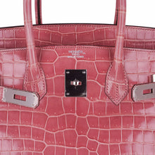 Load image into Gallery viewer, Birkin 35 Rose Indien Porosus Crocodile Bag – Rare Retired Color