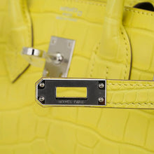 Load image into Gallery viewer, Birkin 25 Bag Lime Matte Alligator with Palladium Hardware