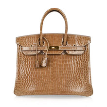 Load image into Gallery viewer, Birkin 35 Bag Ficelle Porosus Crocodile Gold Hardware