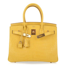 Load image into Gallery viewer, Birkin 30 Bag Mimosa Matte Alligator Gold Hardware