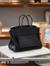 Load image into Gallery viewer, Birkin à l'envers, black canvas &amp; all black colorway
