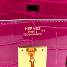 Load image into Gallery viewer, Birkin 30 Rose Pourpre Shiny Niloticus Crocodile Gold Hardware