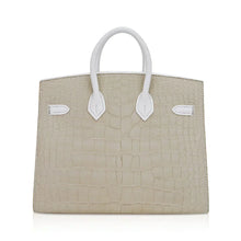 Load image into Gallery viewer, Limited Edition Birkin 20 Faubourg Sellier Bag Neige (Snow) White Matte Alligator
