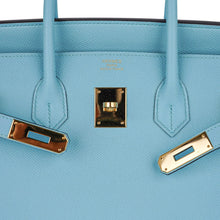 Load image into Gallery viewer, Birkin 35 Bag Blue Atoll Gold Hardware Epsom Leather