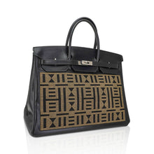 Load image into Gallery viewer, Limited Edition Vintage Horizons Birkin 40 Black Box Leather with Gold Embroidered Toile