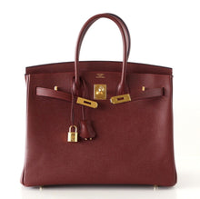 Load image into Gallery viewer, Birkin 35 Bag Red Rouge H Limited Edition Contour Navy Gold