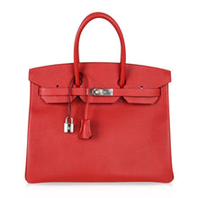 Load image into Gallery viewer, Birkin 35 Bag Rouge Casaque Lipstick Red Epsom Palladium new