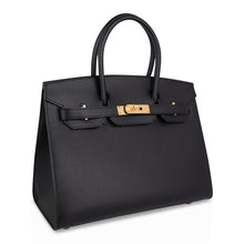 Load image into Gallery viewer, Birkin Sellier Limited Edition 30 Bag Black Veau Graine Monsieur Laiton