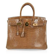 Load image into Gallery viewer, Birkin 35 Bag Ficelle Porosus Crocodile Gold Hardware