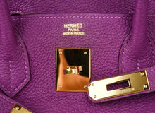Load image into Gallery viewer, Birkin 30 Bag Anemone Togo Gold Hardware Exotic Purple Beauty