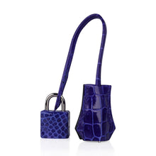 Load image into Gallery viewer, Birkin 25 Bag Blue Electric Crocodile Vivid Jewel Palladium Hardware