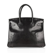 Load image into Gallery viewer, Birkin 30 Bag Jet Black Lizard Gold Hardware