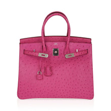 Load image into Gallery viewer, Birkin 35 Bag Fuchsia Ostrich Palladium Hardware