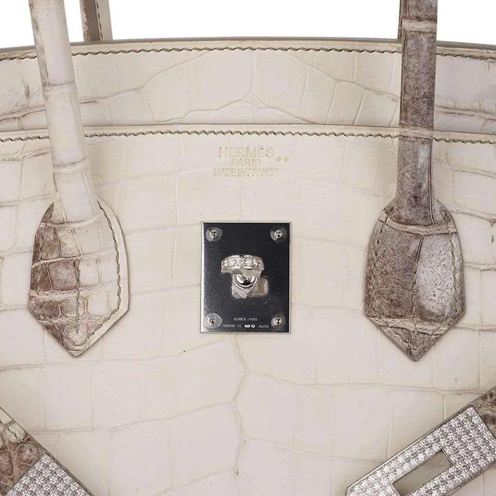 Birkin 35 Diamond Blanc Himalaya Matte Crocodile Limited Edition Bag