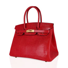 Load image into Gallery viewer, Birkin 30 Bag Rouge Exotique Lizard Limited Edition Gold Hardware Rare