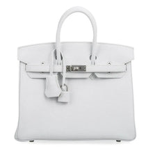 Load image into Gallery viewer, Birkin 25 Bag HSS White Clemence Trench Interior Brushed Palladium Hardware