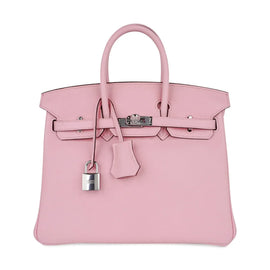 Birkin 25 Bag Rose Sakura Palladium Hardware Rare