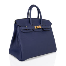 Load image into Gallery viewer, Birkin 25 Bag Blue Encre Gold Hardware Togo Leather