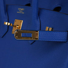 Load image into Gallery viewer, Birkin 25 Bag Blue Zellige Novillo Leather with Gold Hardware