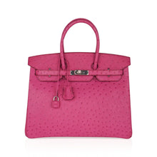 Load image into Gallery viewer, Birkin 35 Bag Fuchsia Ostrich Palladium Hardware