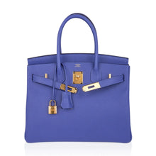 Load image into Gallery viewer, Birkin 30 Bag Blue Brighton Epsom Leather with Gold Hardware