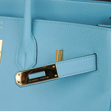 Load image into Gallery viewer, Birkin 35 Bag Blue Atoll Gold Hardware Epsom Leather