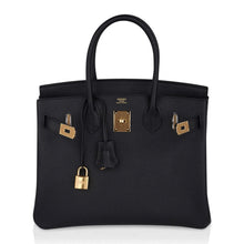 Load image into Gallery viewer, Birkin 30 Bag Black Gold Hardware Epsom Leather New w/ Box