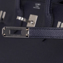 Load image into Gallery viewer, Birkin Sellier 25 Bag Blue Indigo Epsom Leather with Palladium Hardware