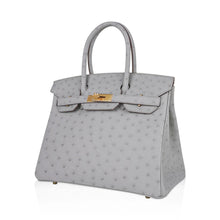 Load image into Gallery viewer, Birkin 30 Bag Gris Perle Ostrich with Gold Hardware
