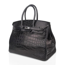 Load image into Gallery viewer, Birkin 35 Bag So Black Limited Edition Matte Black Alligator