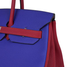 Load image into Gallery viewer, Special Order HSS Birkin 35 Bag Blue Electric &amp; Rouge Granat Togo Leather with Palladium Hardware