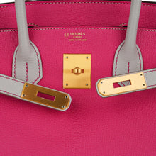 Load image into Gallery viewer, Special Order HSS Birkin 30 Bag Rose Shocking &amp; Gris Perle Chevre Leather with Brushed Gold Hardware